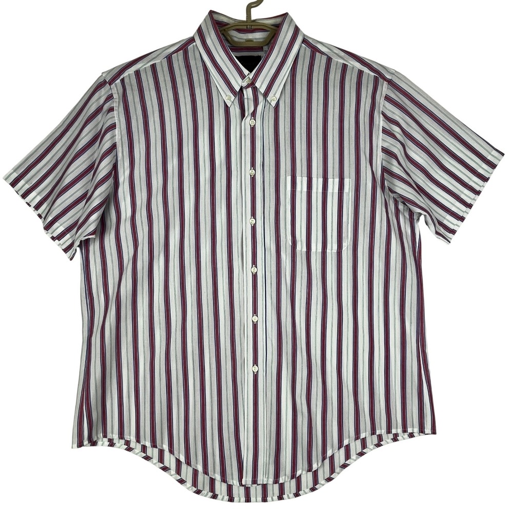 Vintage 90s Charvel Shirt Mens XL Striped Short Sleeve Button Down Multicolor